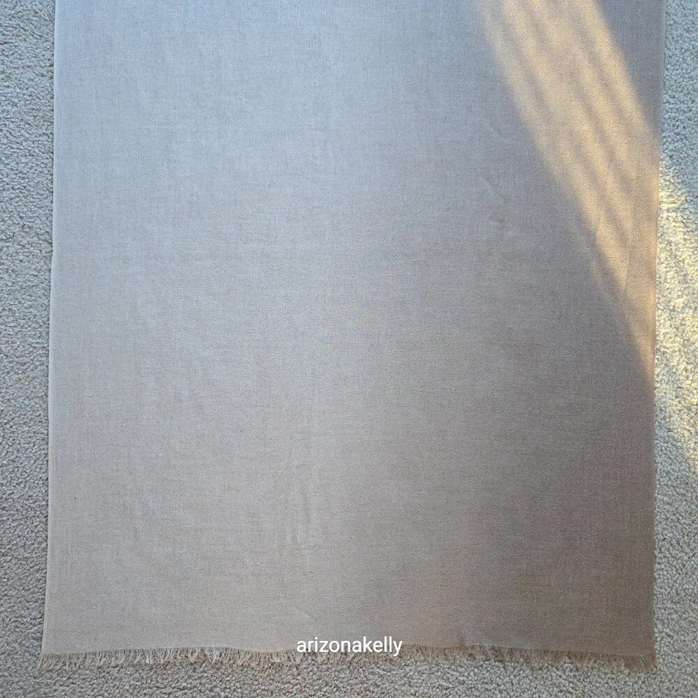 NWOT Silk & Cashmere Gradient Wrap Scarf Ombre Brown to Natural